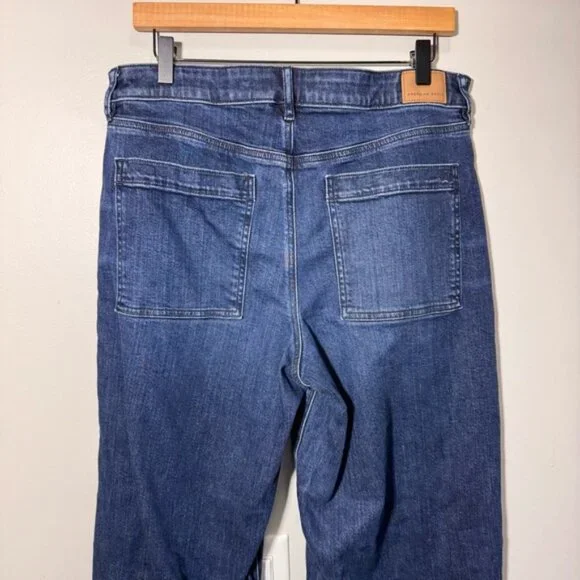 American Eagle Super High Rise Baggy Wide Leg Blue Jeans Size 12 - Picture 7 of 13